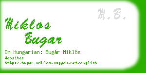miklos bugar business card